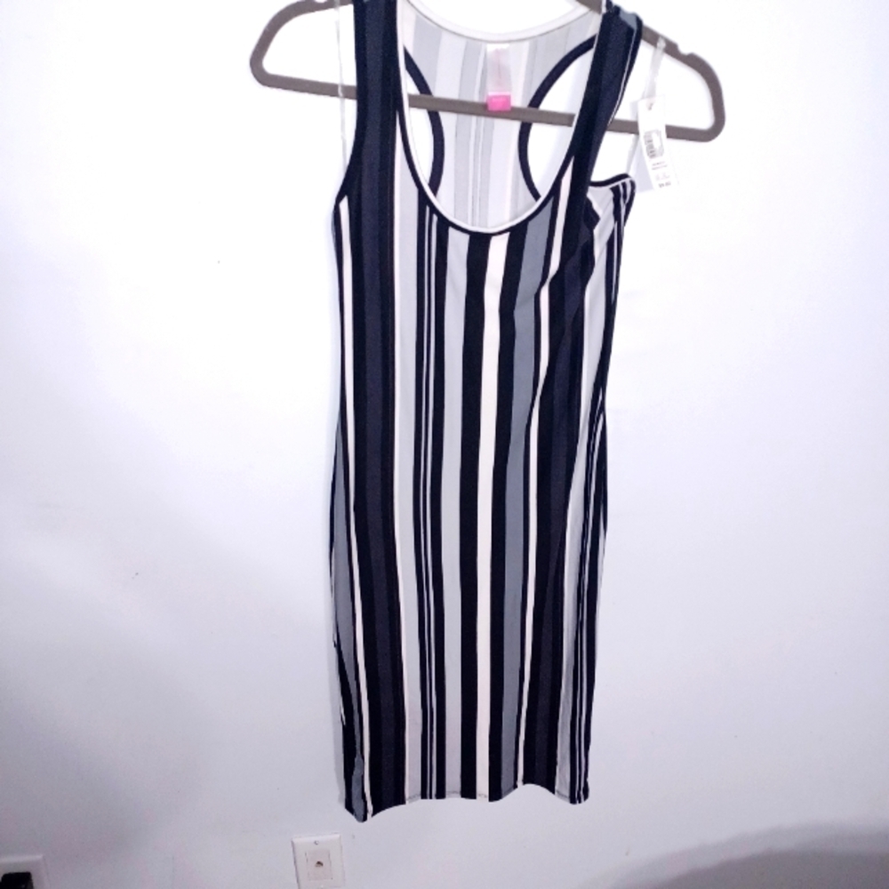 Vertical Stripe Racerback Midi Dress J Sz 1